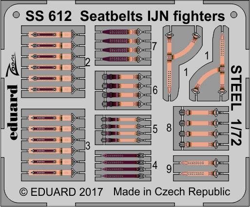 Ceintures de sécurité Eduard SS612 pour chasseurs IJN, acier, échelle 1/72