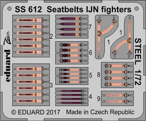 Ceintures de sécurité Eduard SS612 pour chasseurs IJN, acier, échelle 1/72