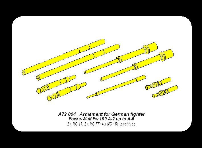 Aber A72004 Armement pour chasseur allemand Fw-190 A2-A6 (1/72) – image 11