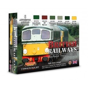 Coffret de peinture acrylique Lifecolor XS11 British Railways, lot de 2 (6 x 22 ml).