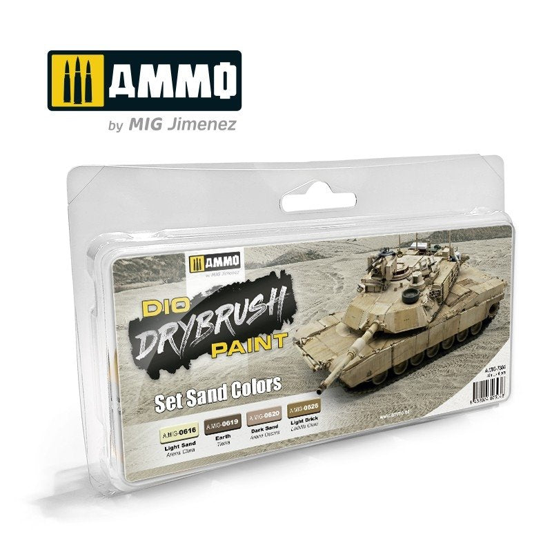 Munitions pour Mig 7304 DRYBRUSH Set Couleurs Sable 4x40ml