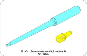 Canon de char allemand Aber 72L-01 8,8 cm KwK 36 pour Tiger I 1/72 – image 5