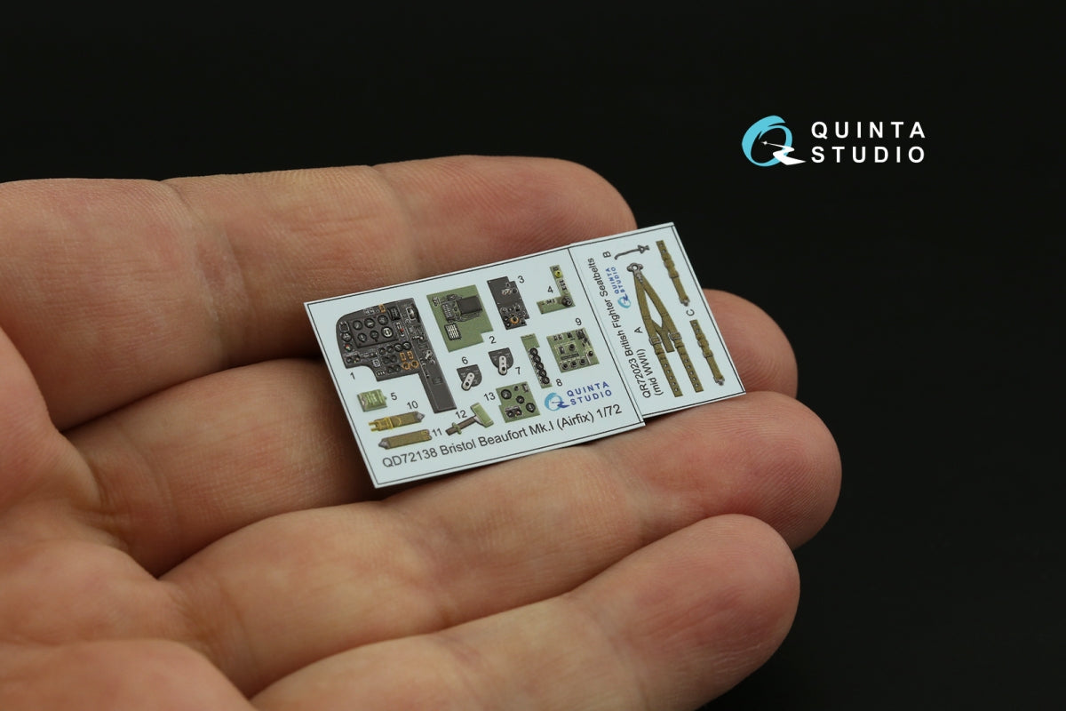 Intérieur coloré imprimé en 3D sur papier décalcomanie Quinta Studio QD72138 Bristol Beaufort Mk.I (Airfix) 1/72 – immagine 8