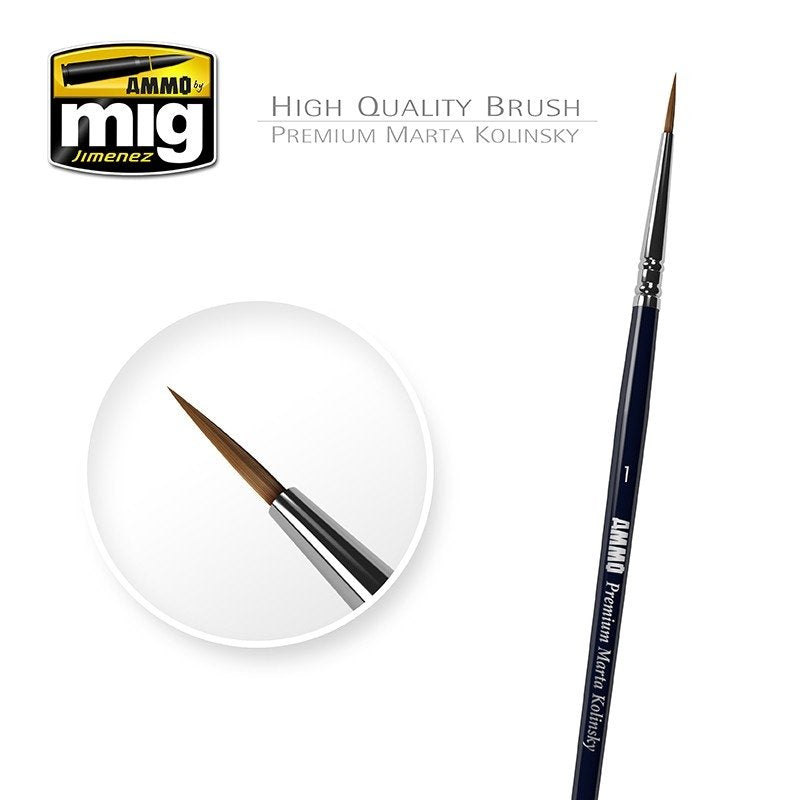 MUNITIONS de Mig Jimenez 8602 1 BROSSE RONDE PREMIUM MARTA KOLINSKY