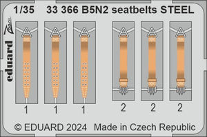 Ceintures de sécurité Eduard 33366 B5N2, modèle à bordure en acier, échelle 1/35