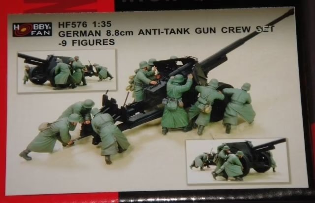 Hobby Fan HF576 Ensemble de 9 figurines d'équipage de canon antichar allemand de 8,8 cm à l'échelle 1/35