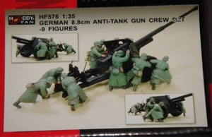 Hobby Fan HF576 Ensemble de 9 figurines d&amp;#39;équipage de canon antichar allemand de 8,8 cm à l&amp;#39;échelle 1/35