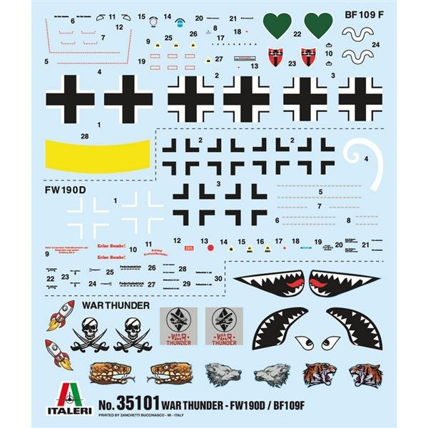 Italeri 35101 WAR THUNDER : BF109/ FW-190 D9 1/72 – immagine 8