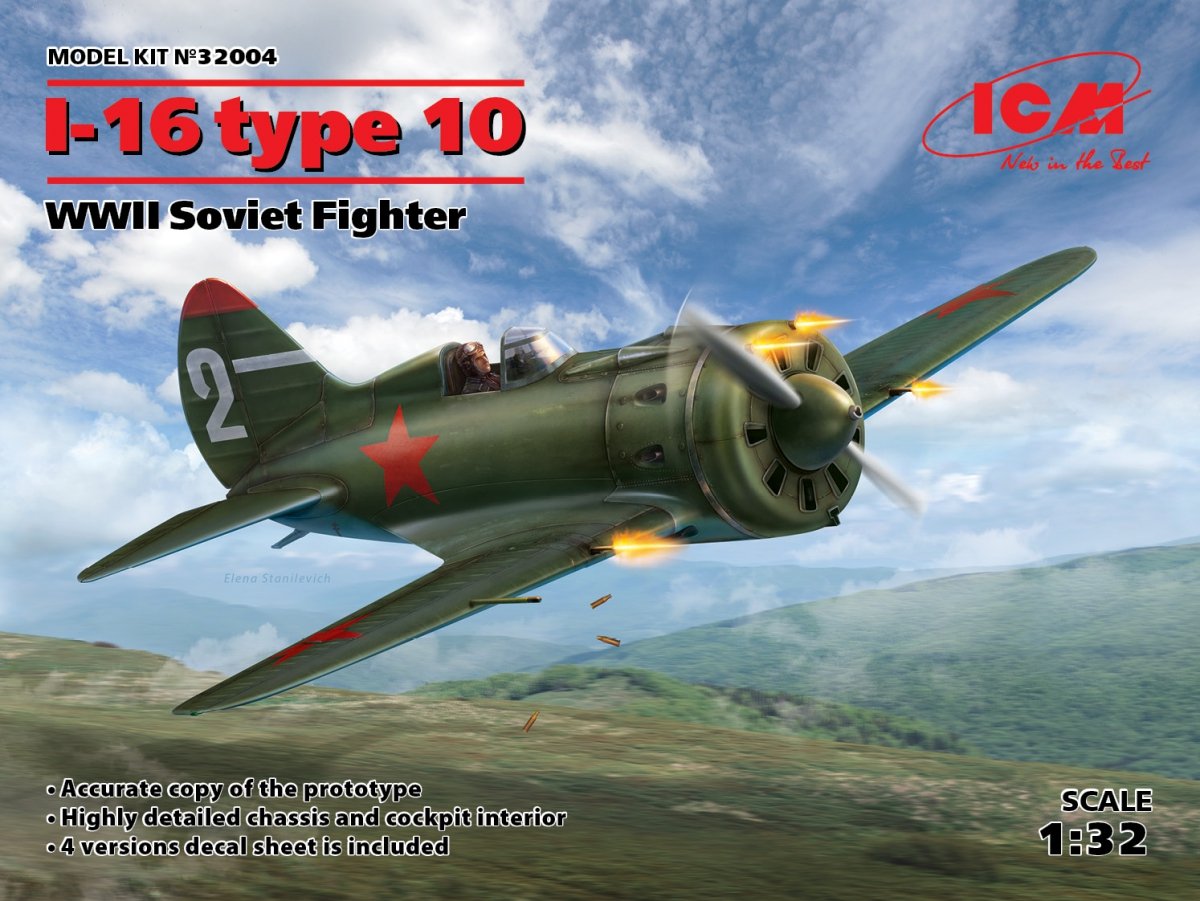 ICM 32004 I-16 type 10, chasseur soviétique de la Seconde Guerre mondiale, échelle 1/32