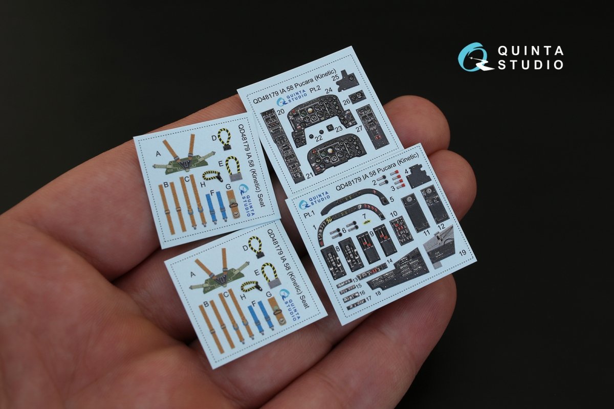 Intérieur imprimé en 3D et coloré sur papier décalcomanie Quinta Studio QD48179 IA 58 Pucara (pour kit Kinetic) 1/48 – Bild 2