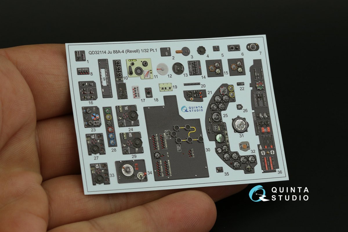 Intérieur imprimé en 3D et coloré sur papier décalcomanie (Revell) Quinta Studio QD32114 Ju 88A-4 1/32 – image 11