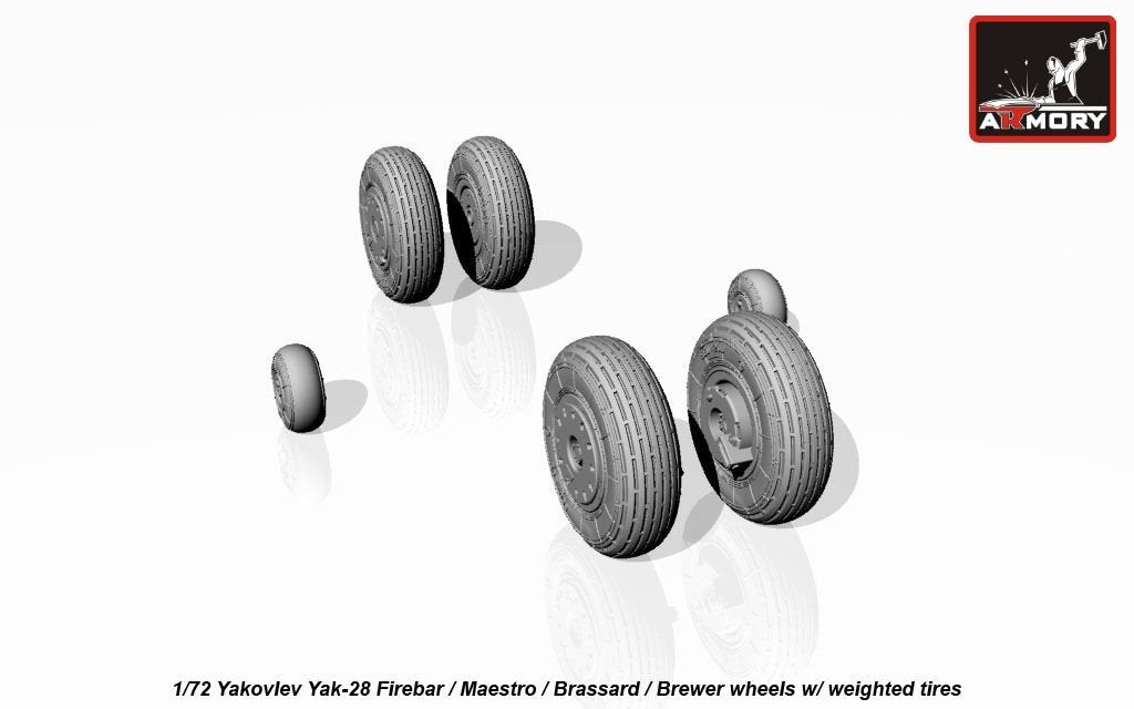 Roues du Yakovlev Yak-28 avec pneus lestés, Armory Models AW72047, échelle 1/72 – image 3