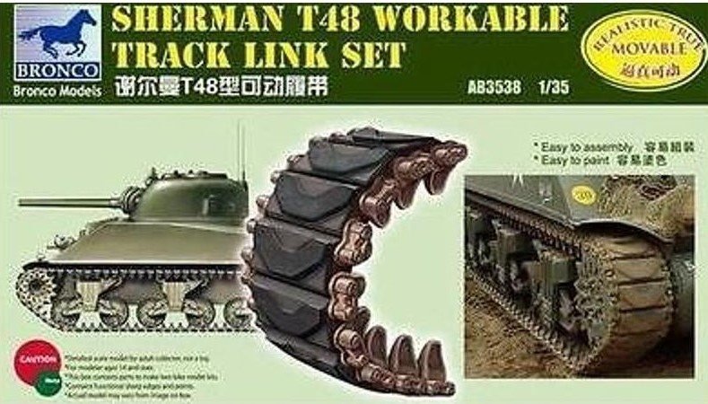 Bronco AB3538 SHERMAN T48 Kit de chenilles fonctionnelles 1/35