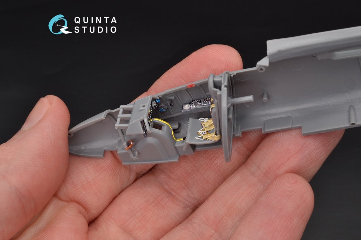 Intérieur imprimé en 3D et coloré sur papier décalcomanie Quinta Studio QD48106 He-162 (pour maquette Tamiya) 1/48 – immagine 9