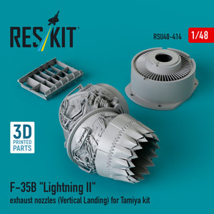 RESKIT RSU48-0414 Tuyères d&amp;#39;échappement F-35B « Lightning II » (atterrissage vertical) pour maquette Tamiya (impression 3D) 1/48