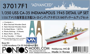 Pontos 37017F1 USS CA-35 Indianapolis 1945 Kit de détails avancé (1/350)