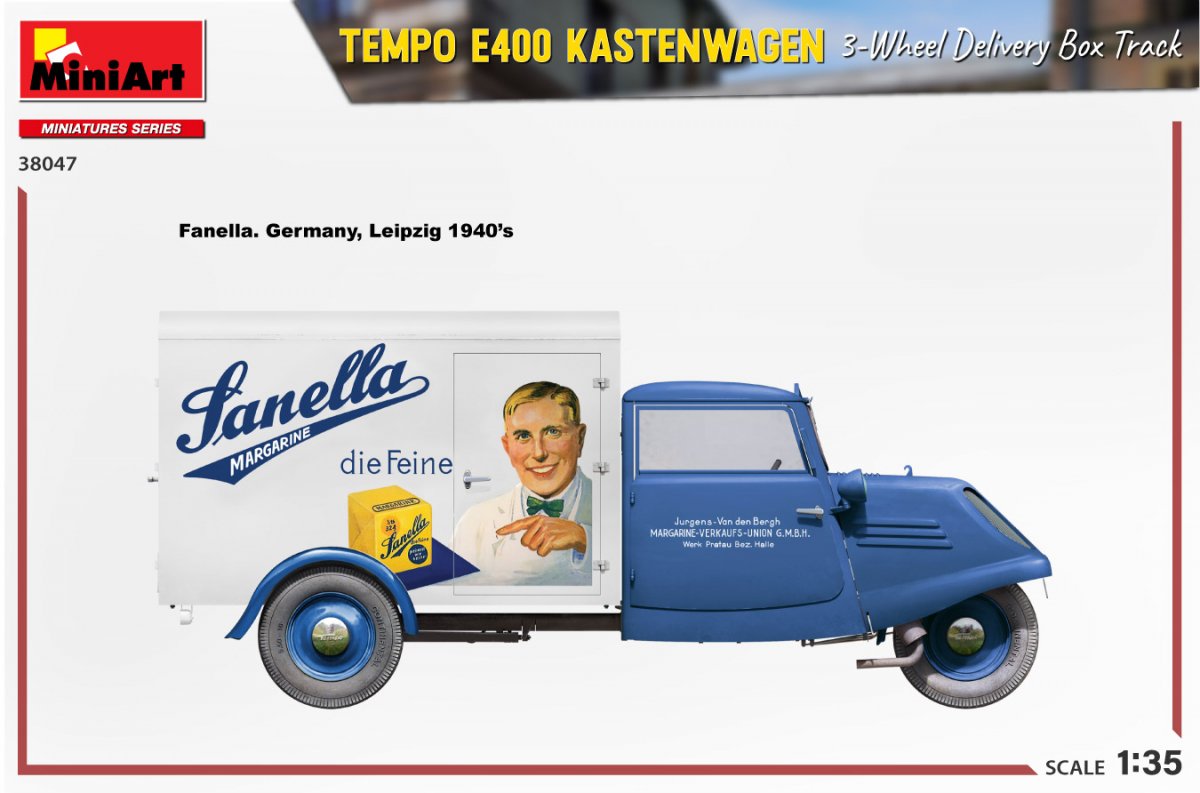 MiniArt 38047 TEMPO E400 KASTENWAGEN CAMION DE LIVRAISON À 3 ROUES SUR VOIE 1/35  – image 15