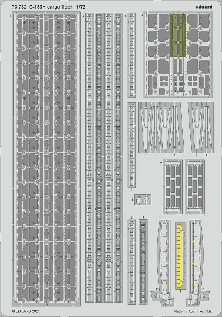 Eduard 73732 C-130H plancher de chargement pour Zvezda 1/72