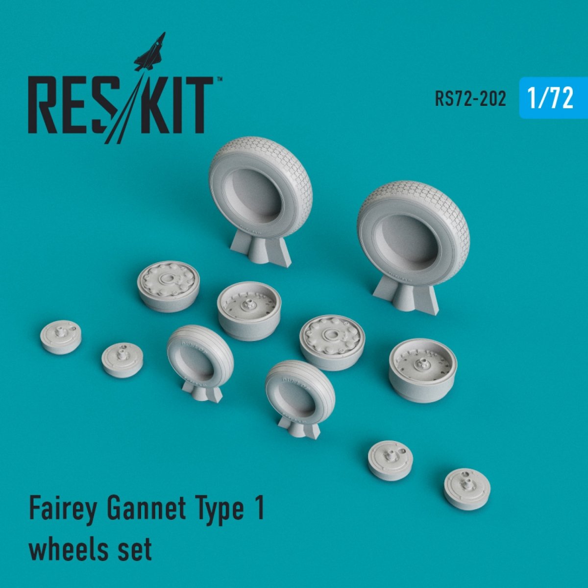 RESKIT RS72-0202 FAIREY GANNET TYPE 1 ENSEMBLE DE ROUES 1/72