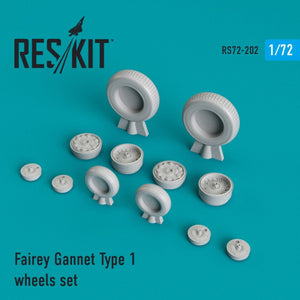 RESKIT RS72-0202 FAIREY GANNET TYPE 1 ENSEMBLE DE ROUES 1/72