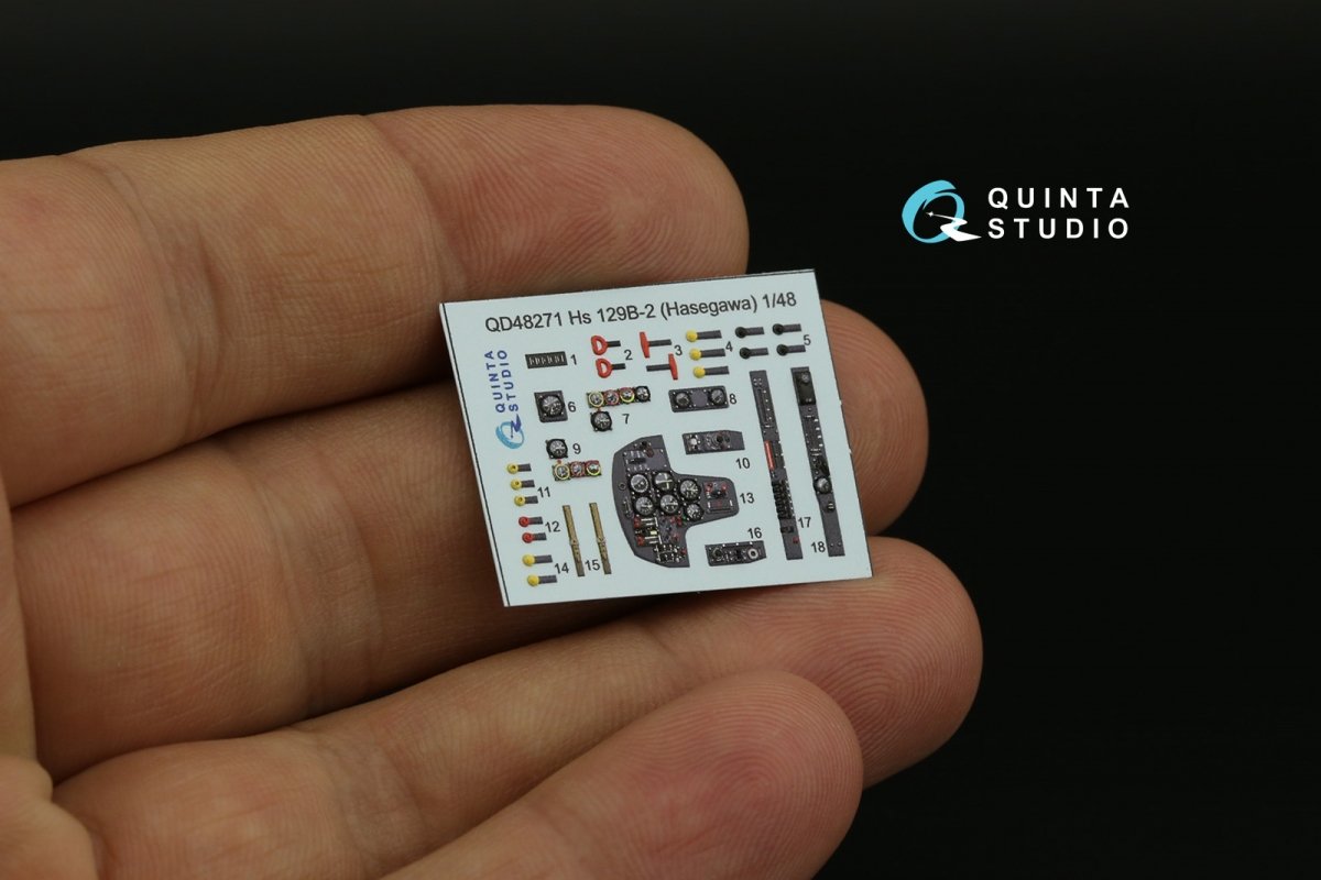 Intérieur imprimé en 3D et coloré sur papier décalcomanie Quinta Studio QD48271 Hs 129B-2 (Hasegawa) 1/48  – immagine 10