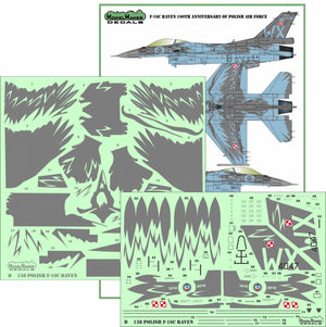 Décalcomanies ModelMaker D48138 F-16C RAVEN polonais, 100e anniversaire de l&amp;#39;armée de l&amp;#39;air polonaise, échelle 1/48 – image 2