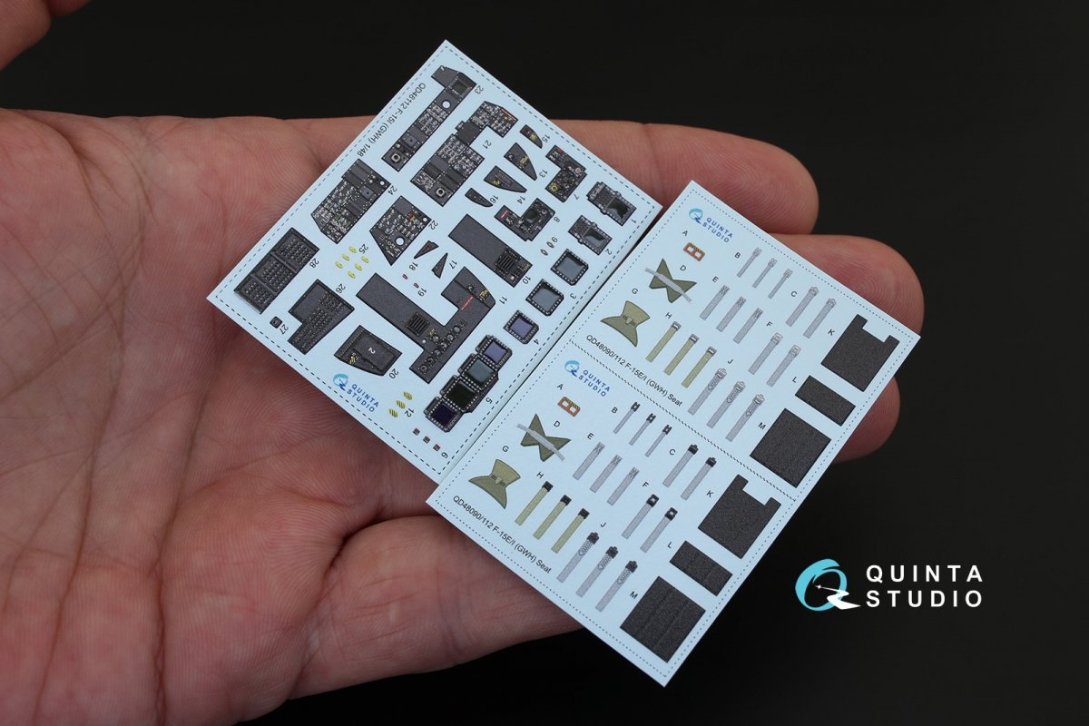 Intérieur imprimé en 3D et coloré sur papier décalcomanie Quinta Studio QD48112 F-15I (pour kit GWH) 1/48 – Bild 3