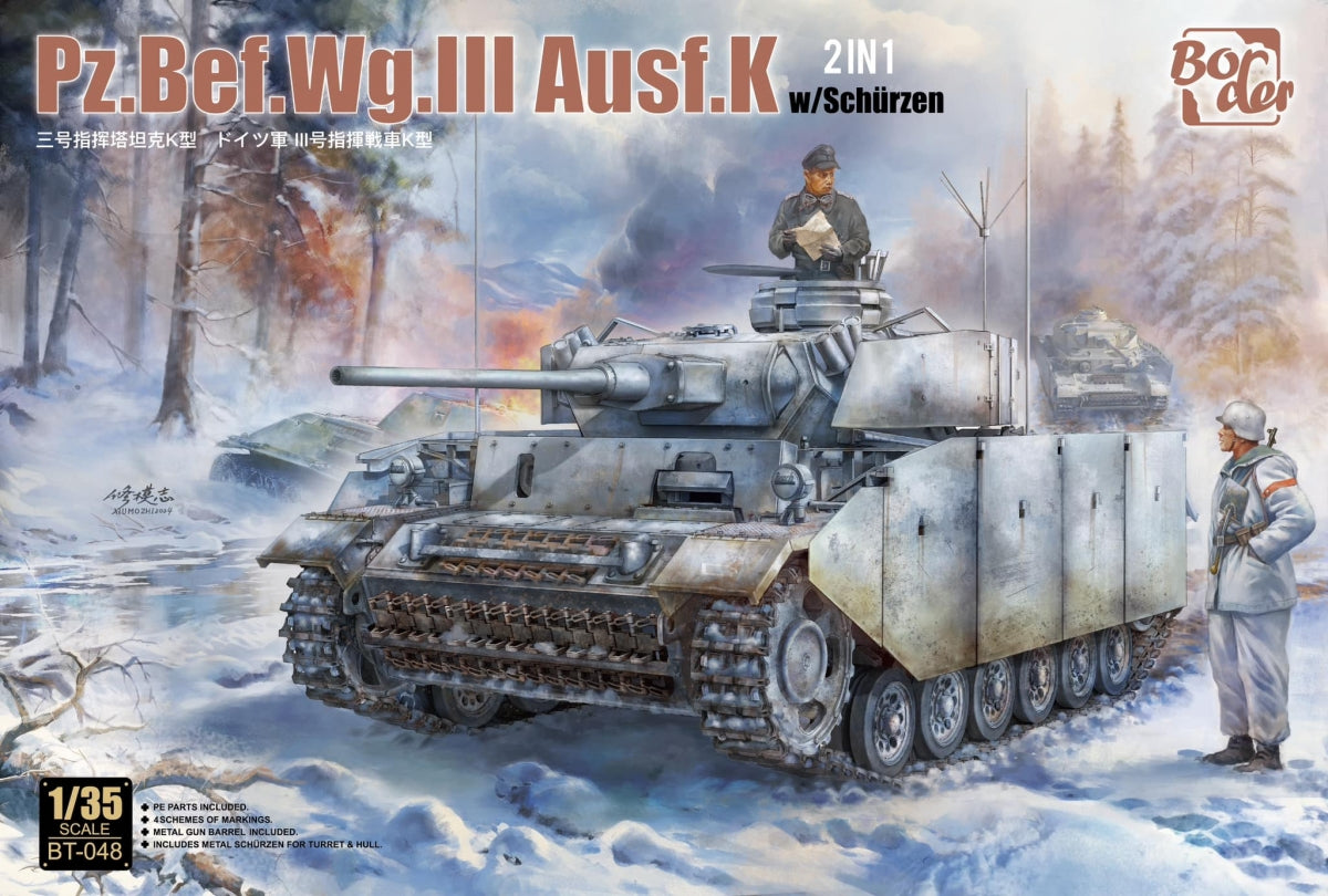 Border Model BT-048 Pz.Bef.Wg.III Ausf.K 2in1 avec Schürzen 1/35