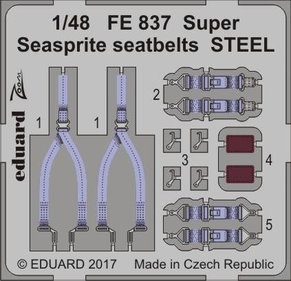 Ceintures de sécurité Eduard FE837 Super Seasprite STEEL KITTY HAWK 1/48