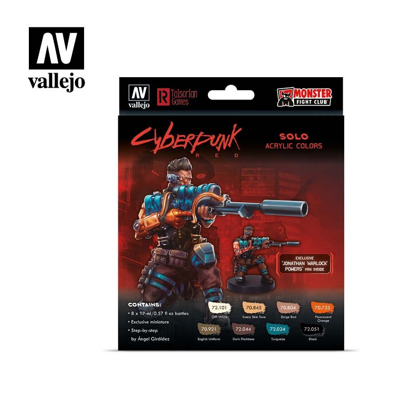 Vallejo 72309 Cyberpunk ROUGE Coffret de peinture Solo 8 x 17 ml