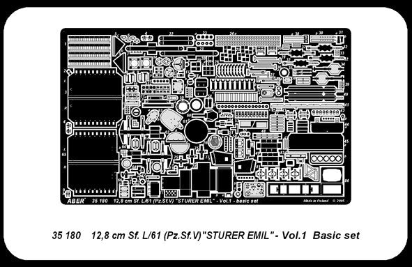 Aber 35180 Chasseur de chars allemand 12,8 cm Sf. L/61 (Pz.Sf.V) Sturer Emil - vol.1 - set de base (1/35) – immagine 4
