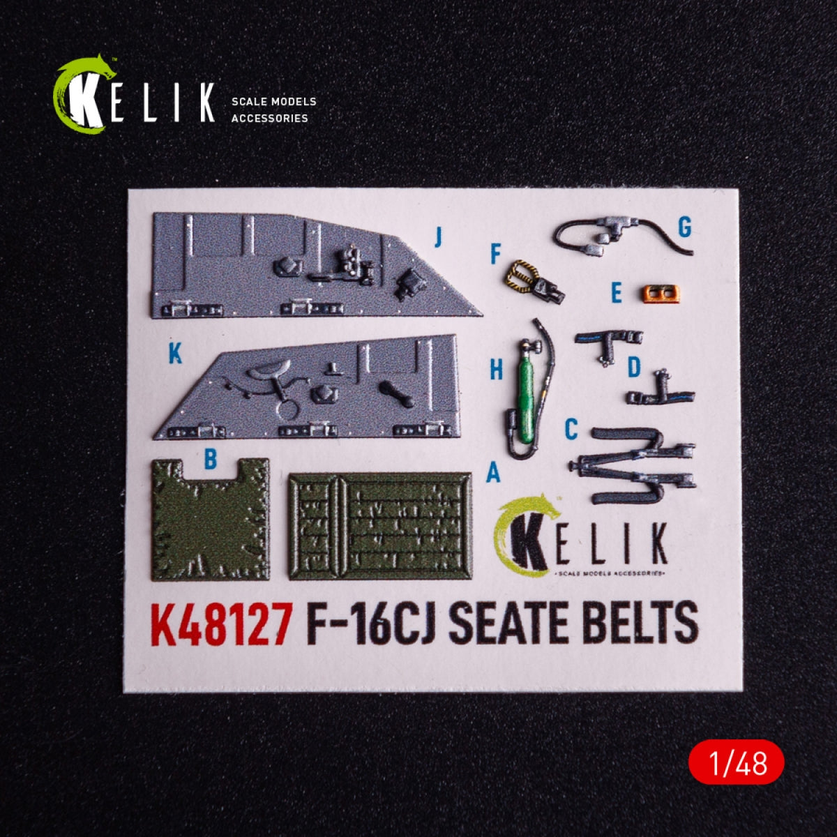 Kelik K48127 F-16CJ - interior 3D decals for Tamiya kit 1/48