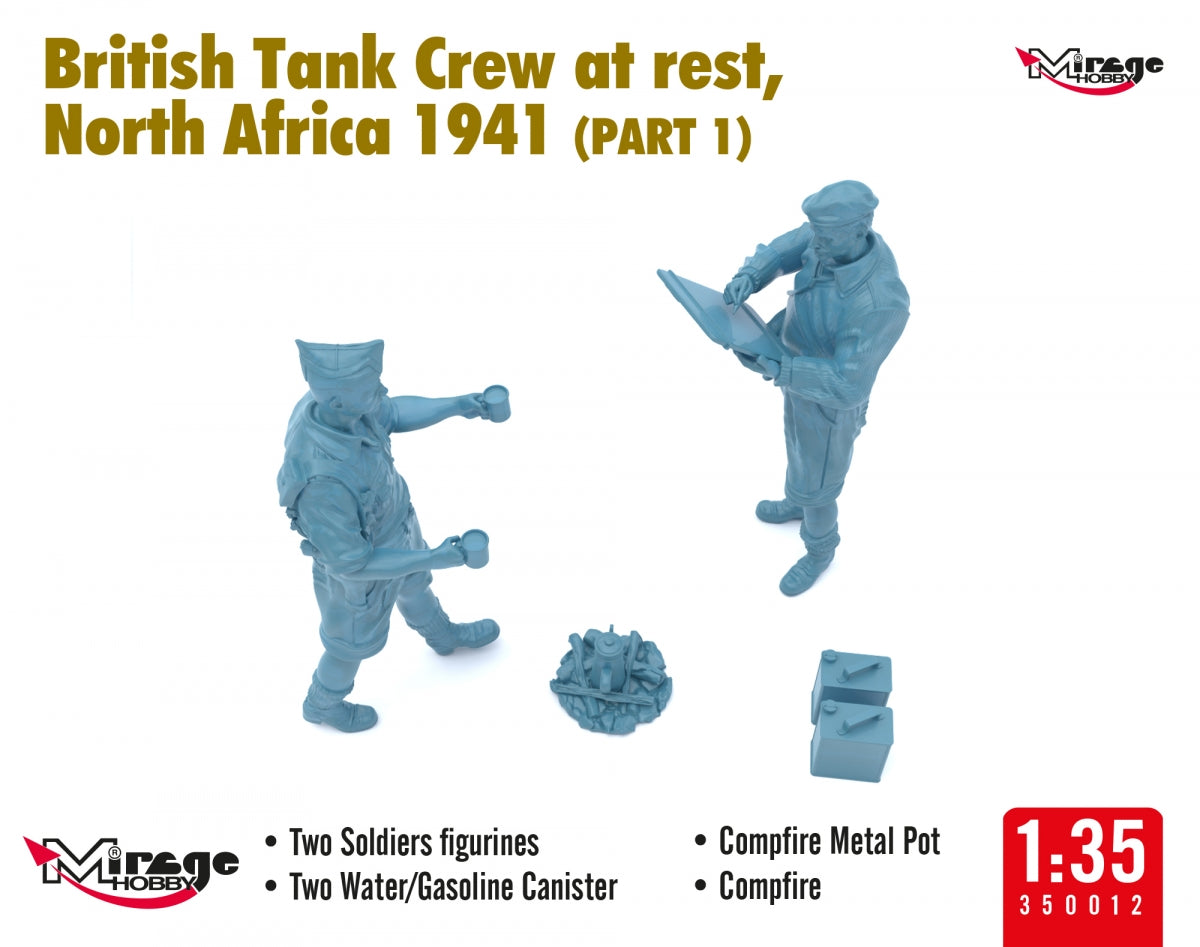 Mirage Hobby 350013 Équipage de char britannique au repos, Afrique du Nord 1941 (Partie I) 1/35 – immagine 5