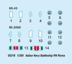 Trumpeter 05318 Cuirassé de la marine italienne RN Roma (1/350) – image 4