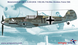 Maquette Wingsy D5-08 Chasseur allemand de la Seconde Guerre mondiale MESSERSCHMITT Bf 109 E-3 1/48 – Bild 14