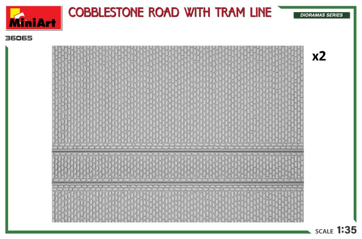 Miniart 36065 ROUTE PAVÉE AVEC LIGNE DE TRAMWAY 1/35 – imagen 2