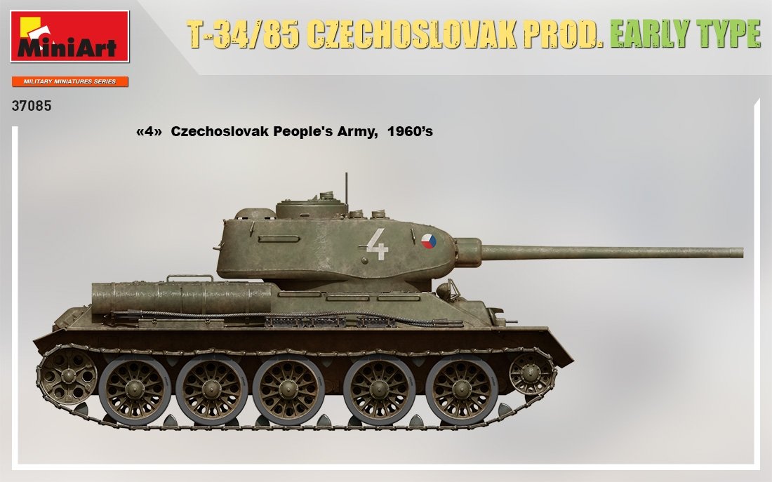 MiniArt 37085 T-34/85 CZECHOSLOVAK PROD. EARLY TYPE 1/35 – zdjęcie 3