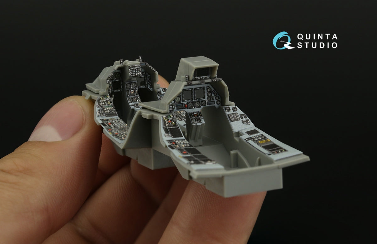 Intérieur imprimé en 3D et coloré sur papier décalcomanie (outil Kinetic 2022) pour le F-16D Block 50 de Quinta Studio QDS-48408 (petit modèle) à l&amp;#39;échelle 1/48 – immagine 9