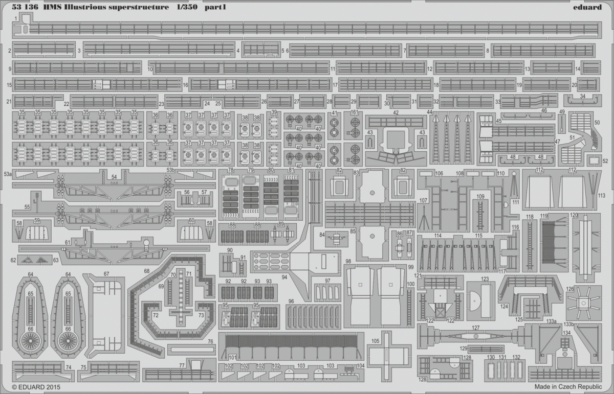 Eduard 53136 Superstructure du HMS Illustrious AIRFIX 1/350 – Bild 2