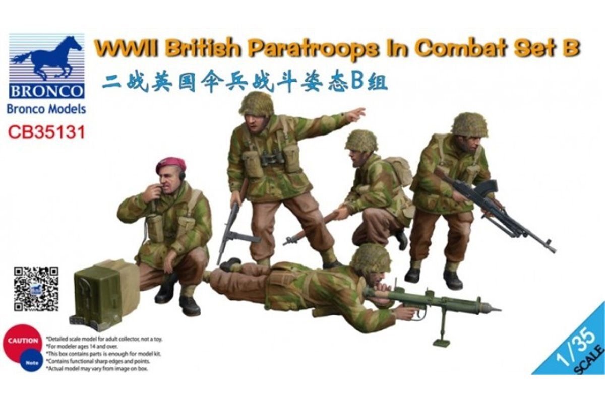Bronco CB35131 Parachutistes britanniques de la Seconde Guerre mondiale en combat, set B, échelle 1/35