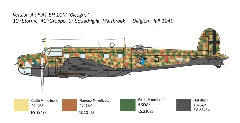 Italeri 1447 Fiat BR.20 Cicogna 1/72 – immagine 2
