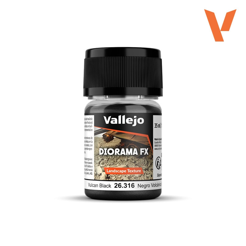 Vallejo 26316 Vulcan Black 0,1-0,6 mm - Texture paysage Diorama FX 30 ml