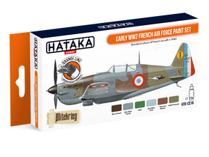 Coffret de peinture Hataka HTK-CS16 pour l&amp;#39;armée de l&amp;#39;air française du début de la Seconde Guerre mondiale (6 x 17 ml)