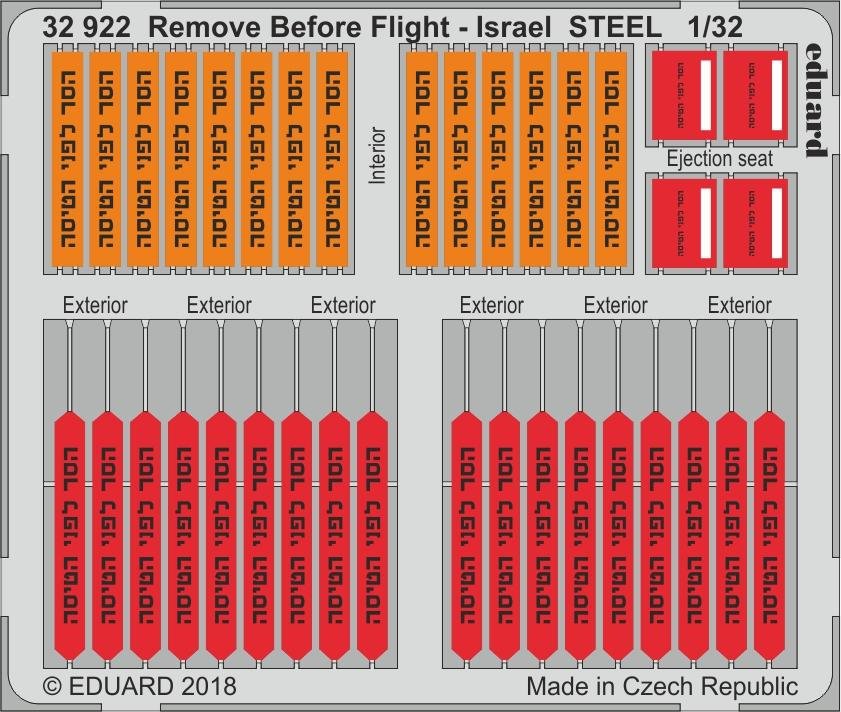 Eduard 32922 Retirer avant le vol - Israël ACIER 1/32