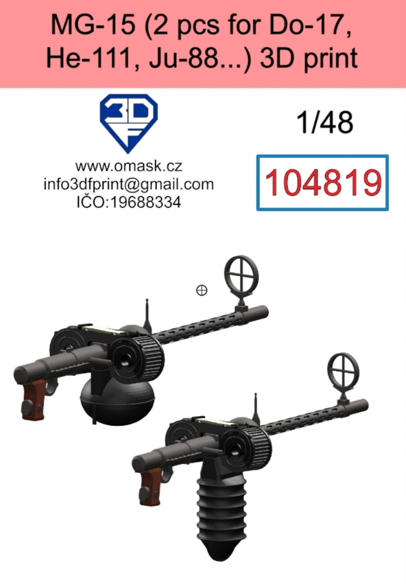 Masque Omask 104819 MG-15 (2 pièces pour Do-17, He-111, Ju-88...) Impression 3D 1/48