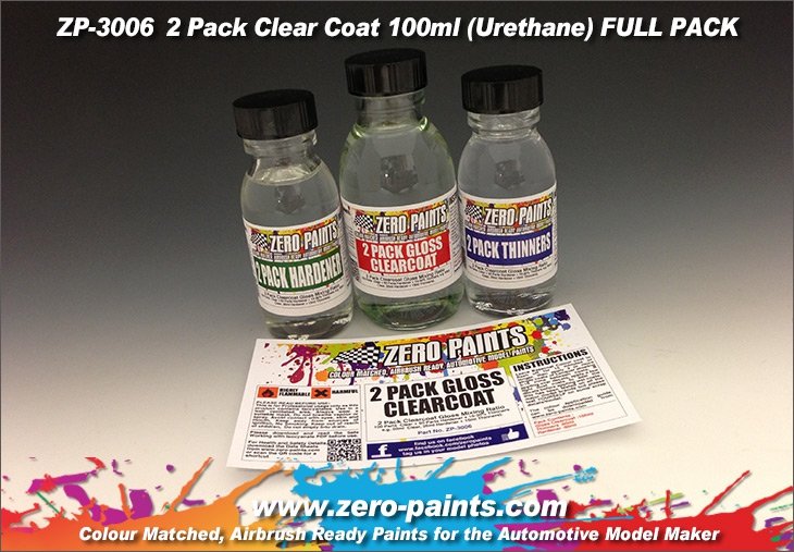 Zero Paints ZP-3006 Kit de 2 vernis transparents brillants (uréthane 2K) 220 ml
