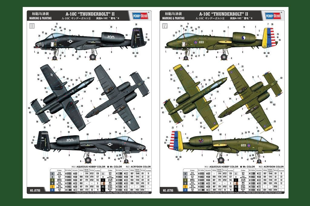 Hobby Boss 81796 A-10C Thunderbolt II américain au 1/48 – immagine 5