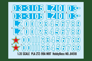 Hobby Boss 84518 PLA ZTZ-99A MBT 1/35 – immagine 3
