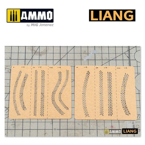 Pochoirs pour aérographe Liang 0011 Effets de traces de pneus B – immagine 5