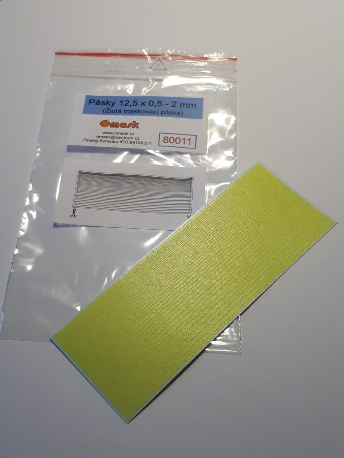 Omask 80011 Stripes 12 x 0,5 - 2 mm (yellow masking tape)